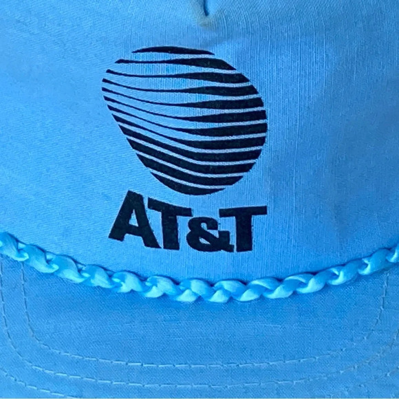 Vintage AT&T SnapBack Cap Hat-One Size-Adjustable-Vtg-Casual-80s-Classic-Flat - Picture 2 of 6
